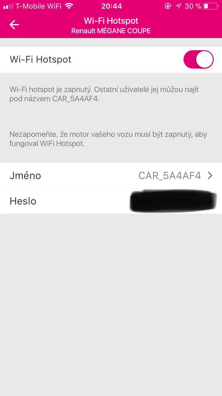 T-Mobile Chytré Auto aplikace