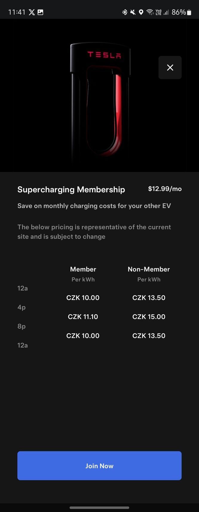 Tesla aplikace pro nabíjení