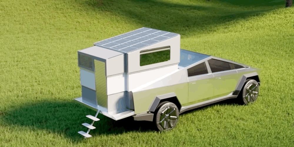 Tesla Cybertruck a nové kempovací zařízení