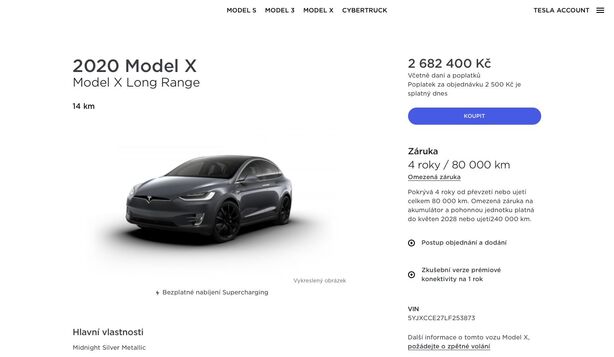 Tesla Model X Long Range skladem v Česku