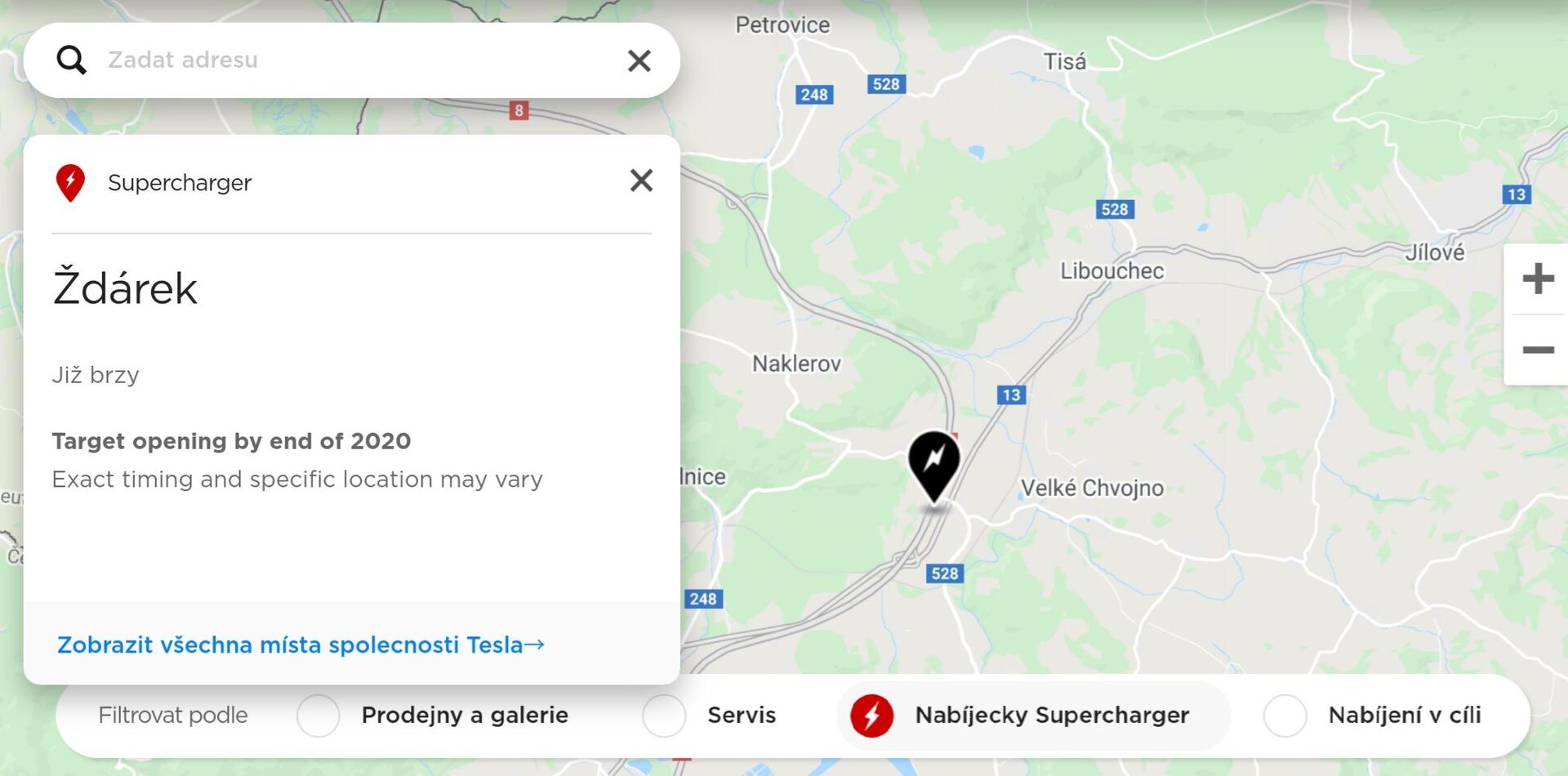 Tesla supercharger v Česku