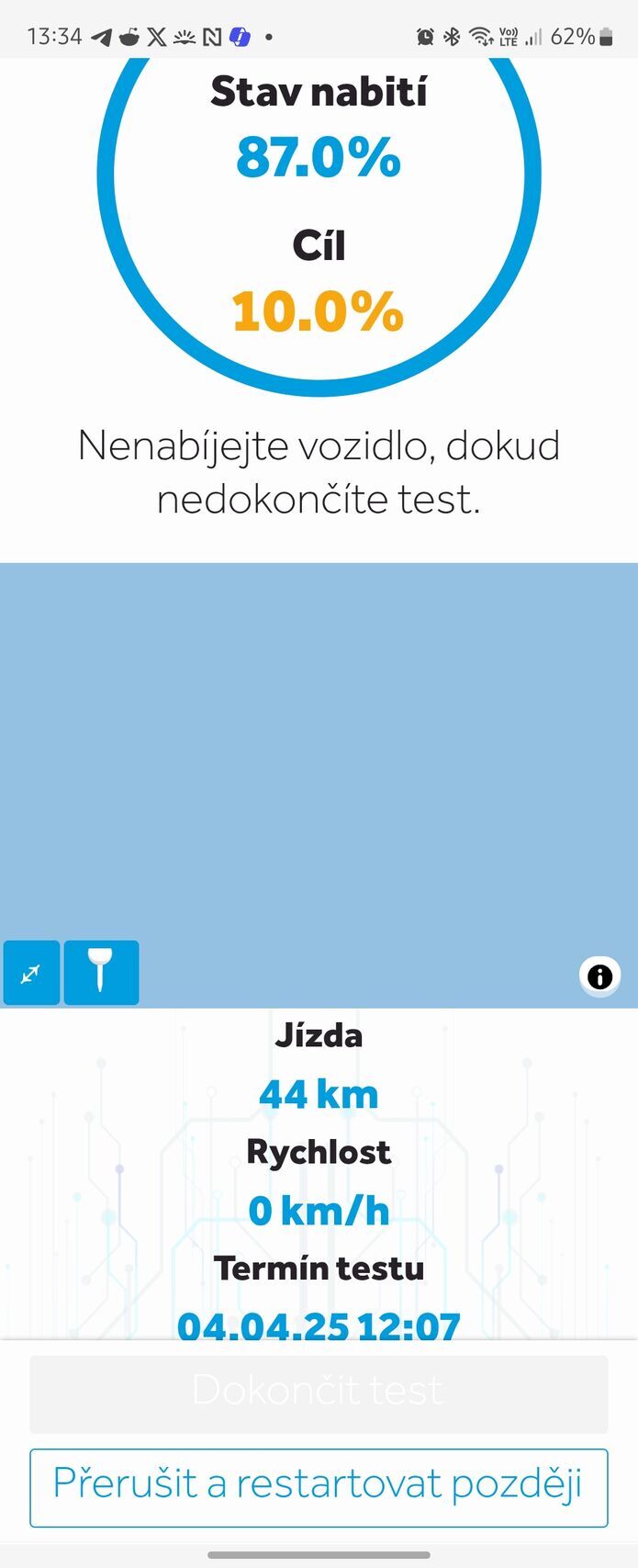 Testování degradace baterie