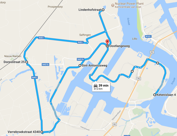 Trasa okruhu rekordu Model S v dojezdu