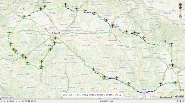 Trasa rekordní jízda vozem Kia EV3