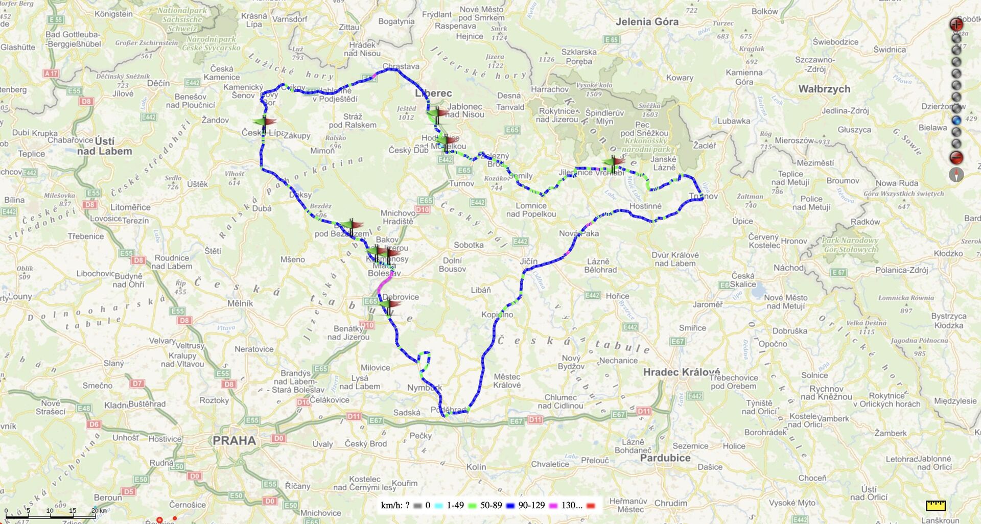 Trasa Škoda Economy Run 2022