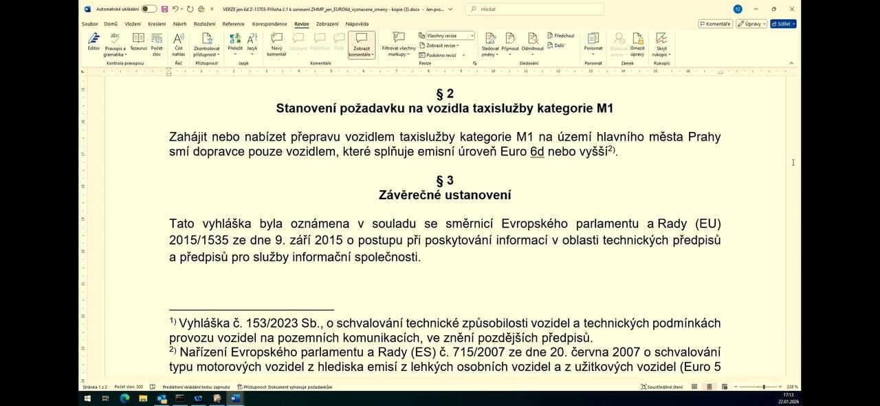 Usnesení o pražké taxislužbě