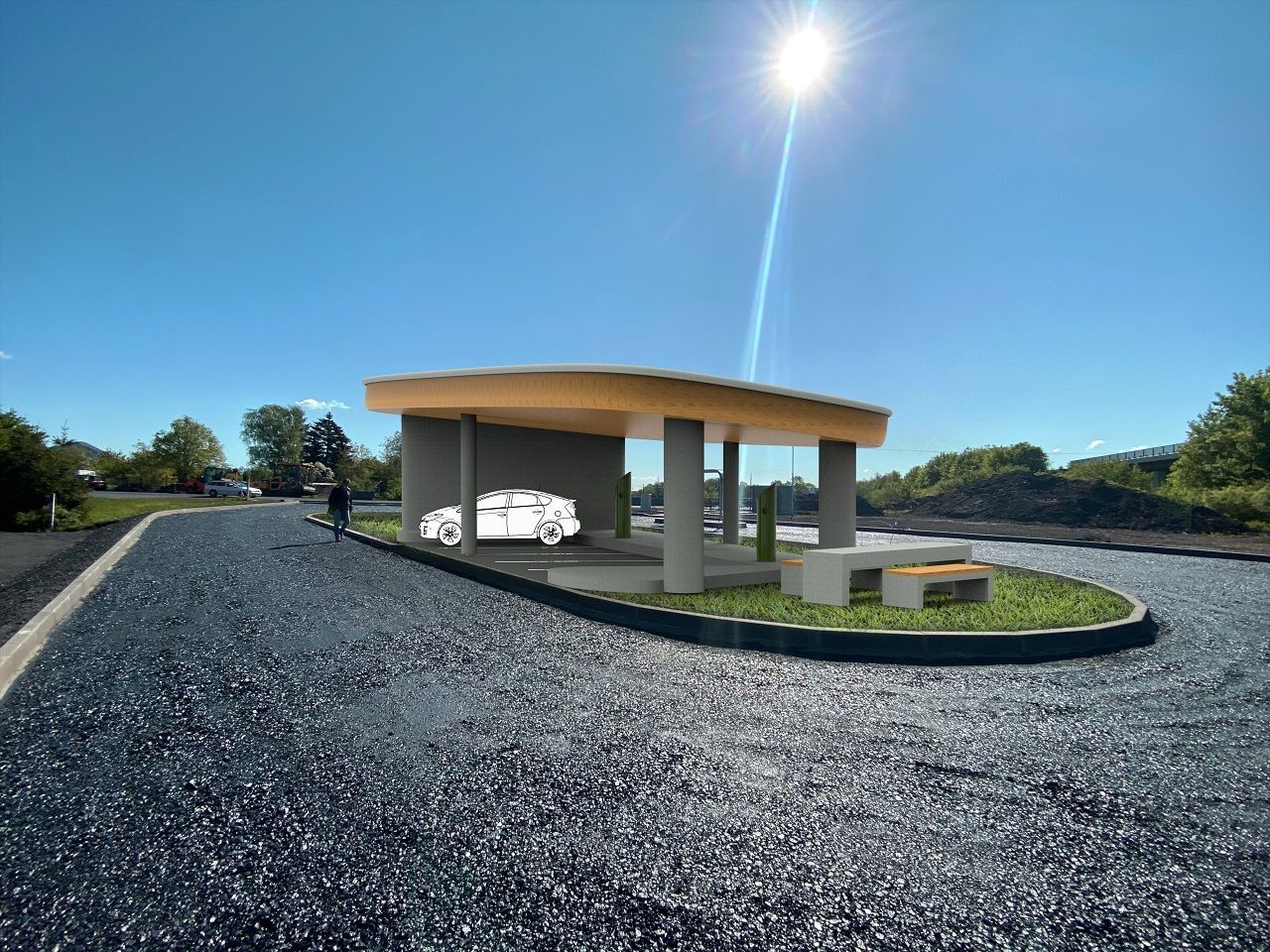 Vizualizace dobíjecího hubu v Sulejovicích