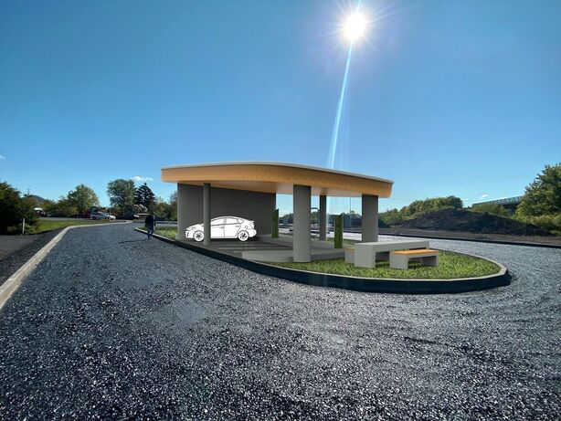 Vizualizace dobíjecího hubu v Sulejovicích