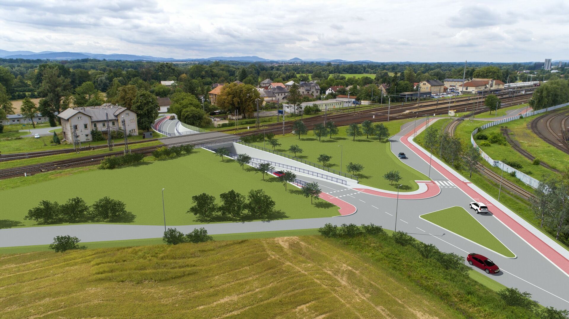 Vizualizace nového podjezdu pod nádražím Studénka