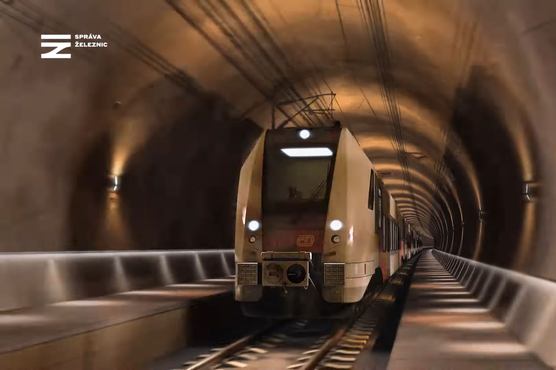 Vlak v novém pražském tunelu