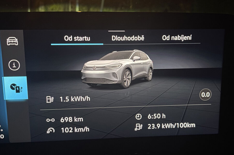 Volkswagen ID.4  - data z jízdy