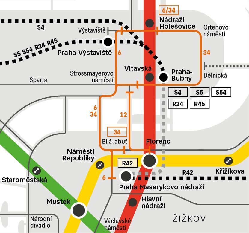 Výluka Praha-Masarykovo nádraží 2026