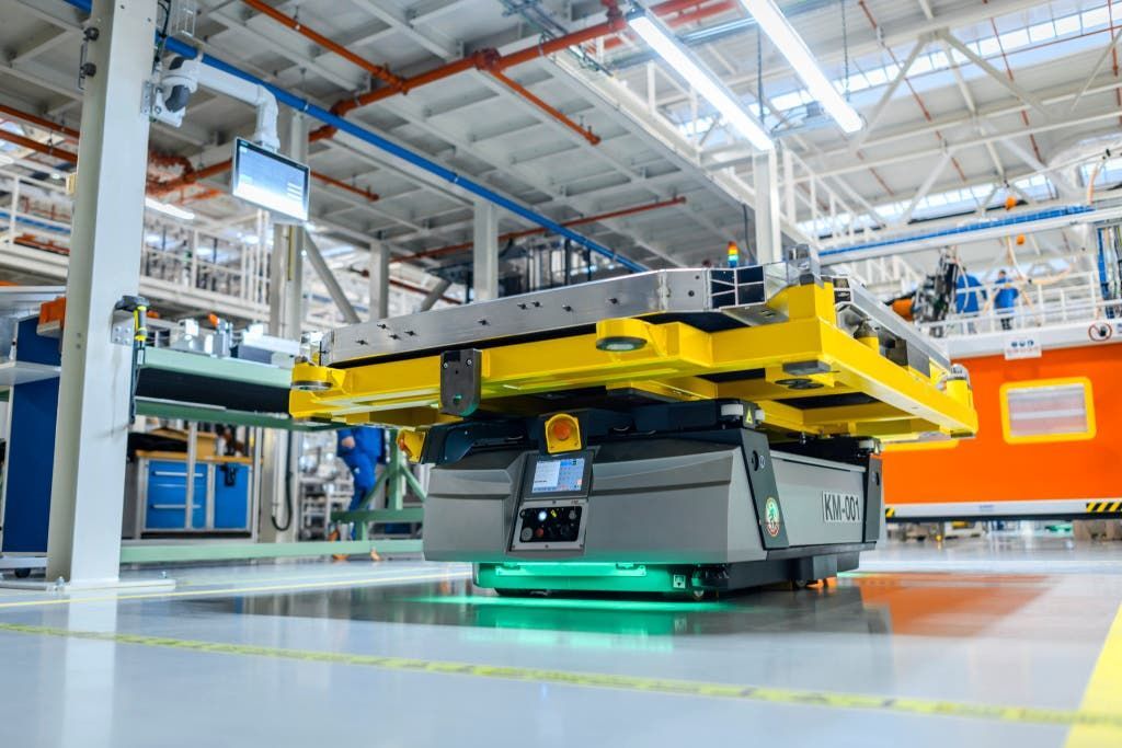 Výrobní linka v závodě na výrobu baterií v německém Kamenzu