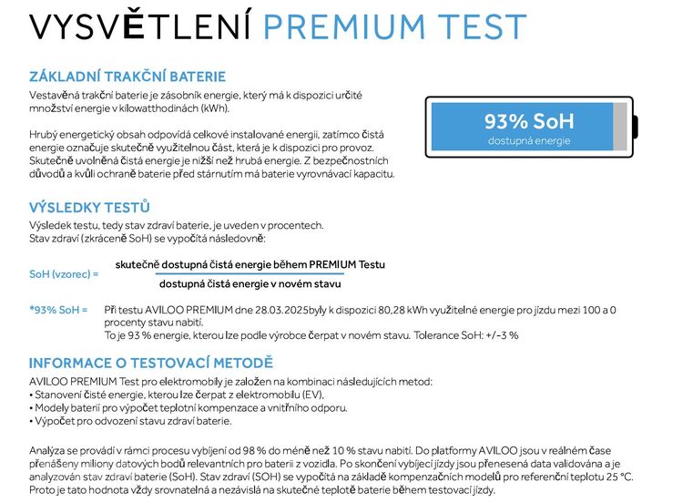 Výsledek podrobného testu Aviloo - vysvětlení
