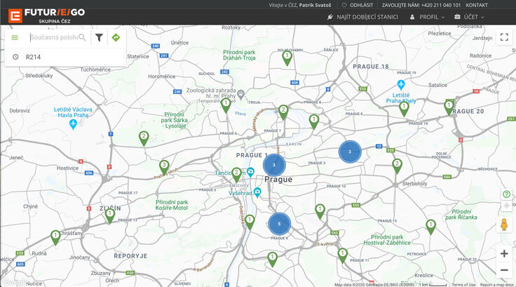 Webové rozhraní pro správu nabíjení u skupiny ČEZ