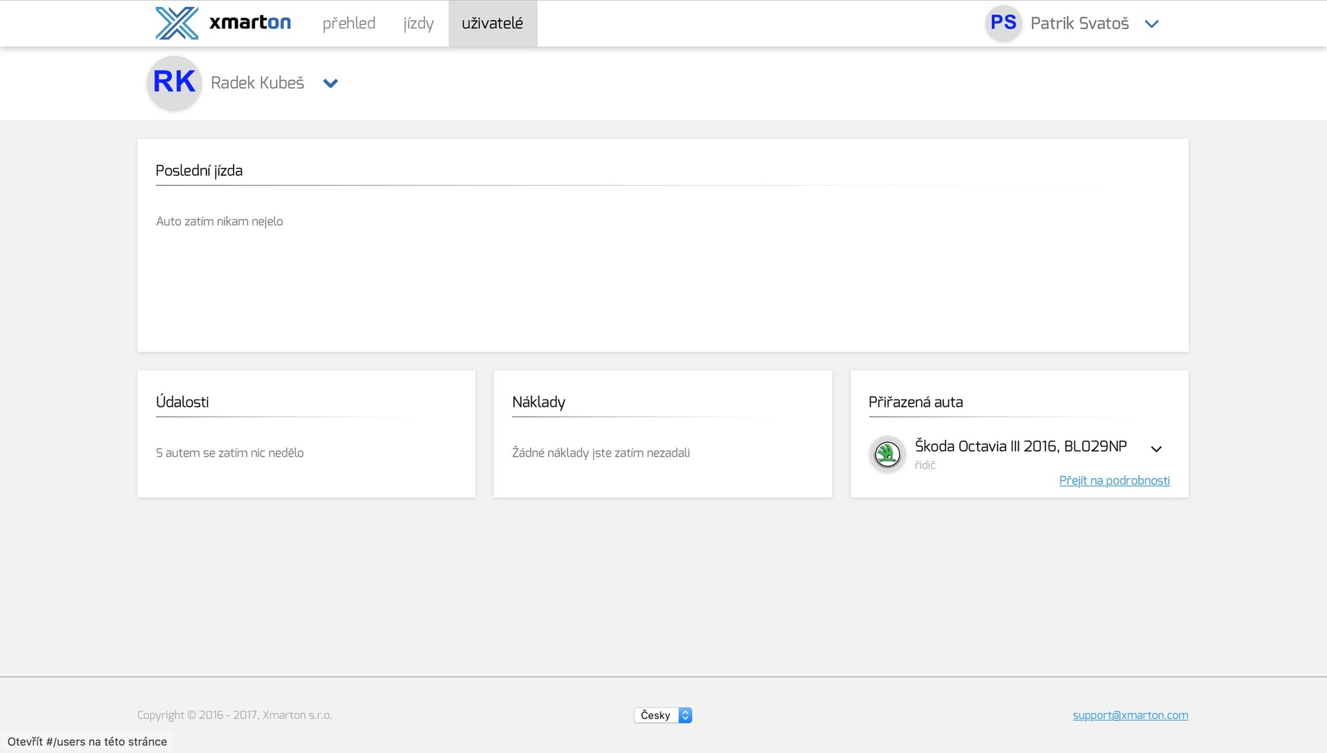 xmarton webové rozhraní