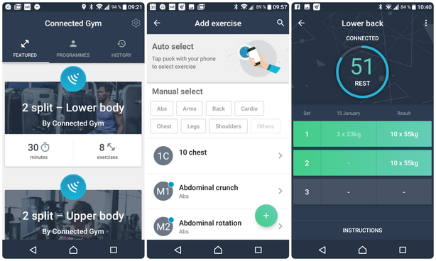 Aplikace Connected Gym