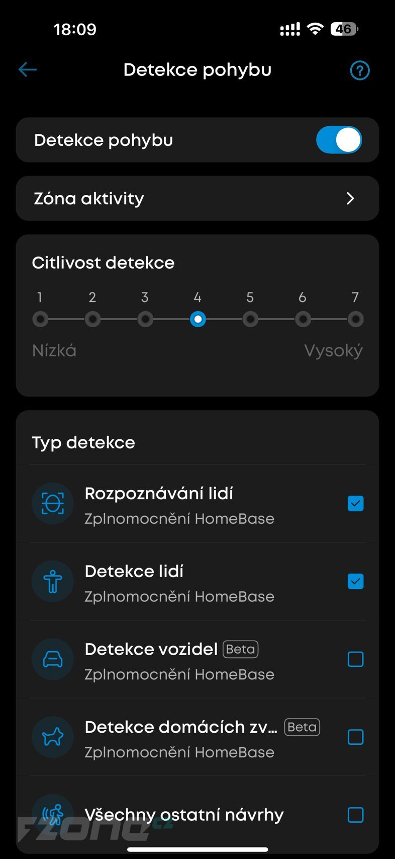 Aplikace eufy - nastavení kamer