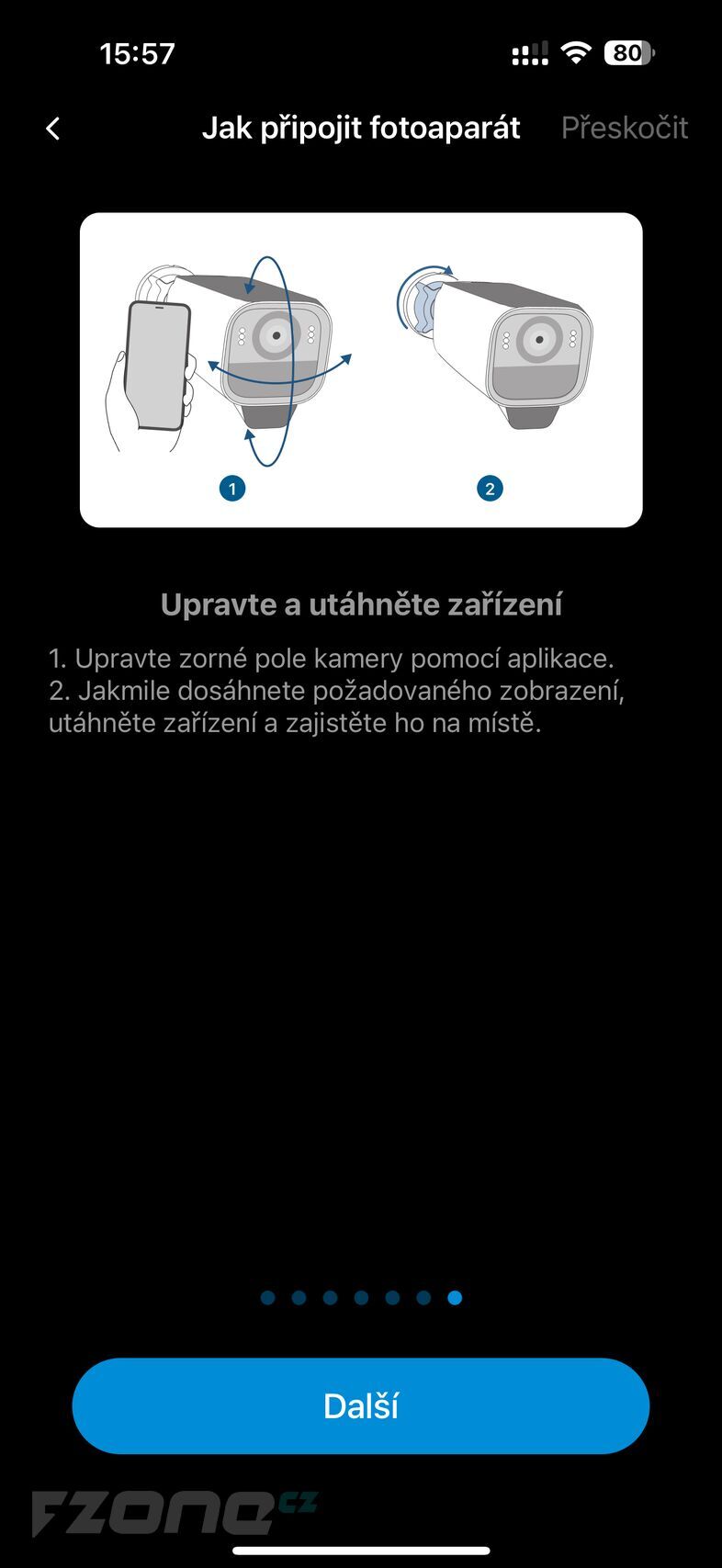 Aplikace eufy - nastavení kamer