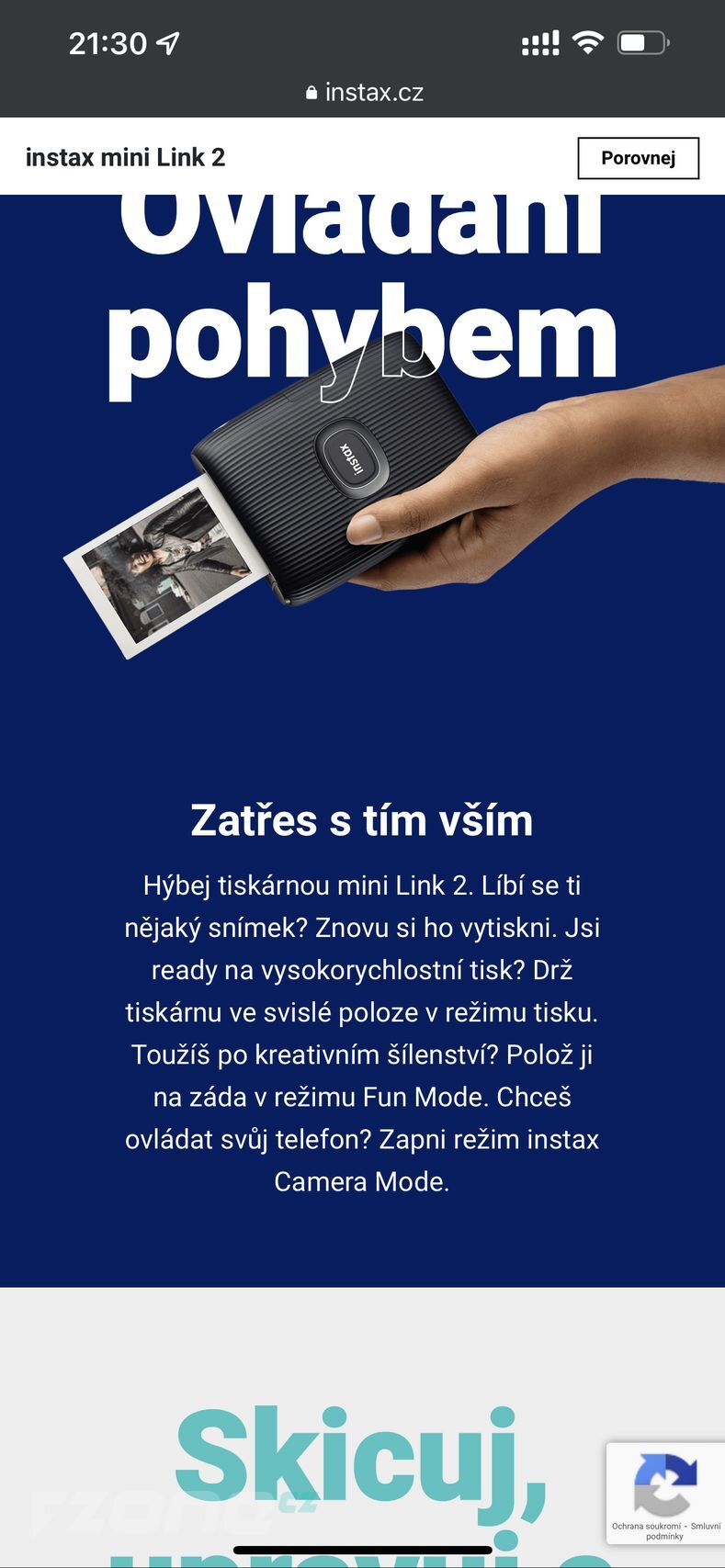 Aplikace instax mini Link