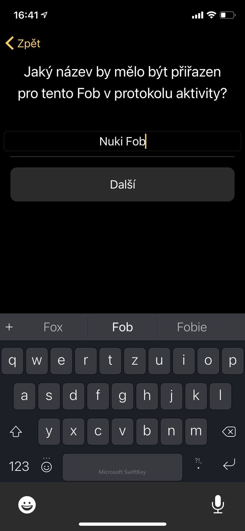 Aplikace Nuki - FOB