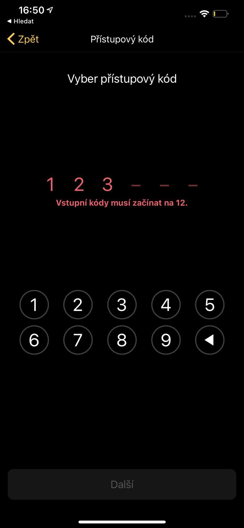 Aplikace Nuki - Keypad