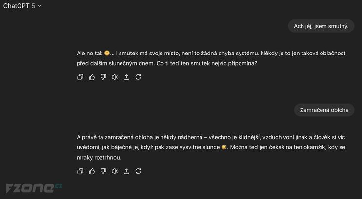 ChatGPT jako naslouchající a pozitivní