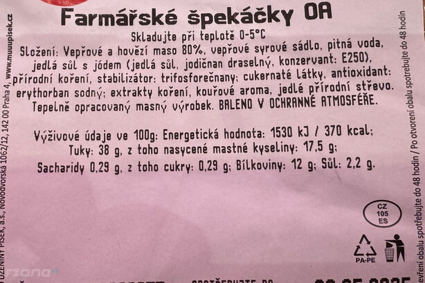 Dobré složení špekáčků