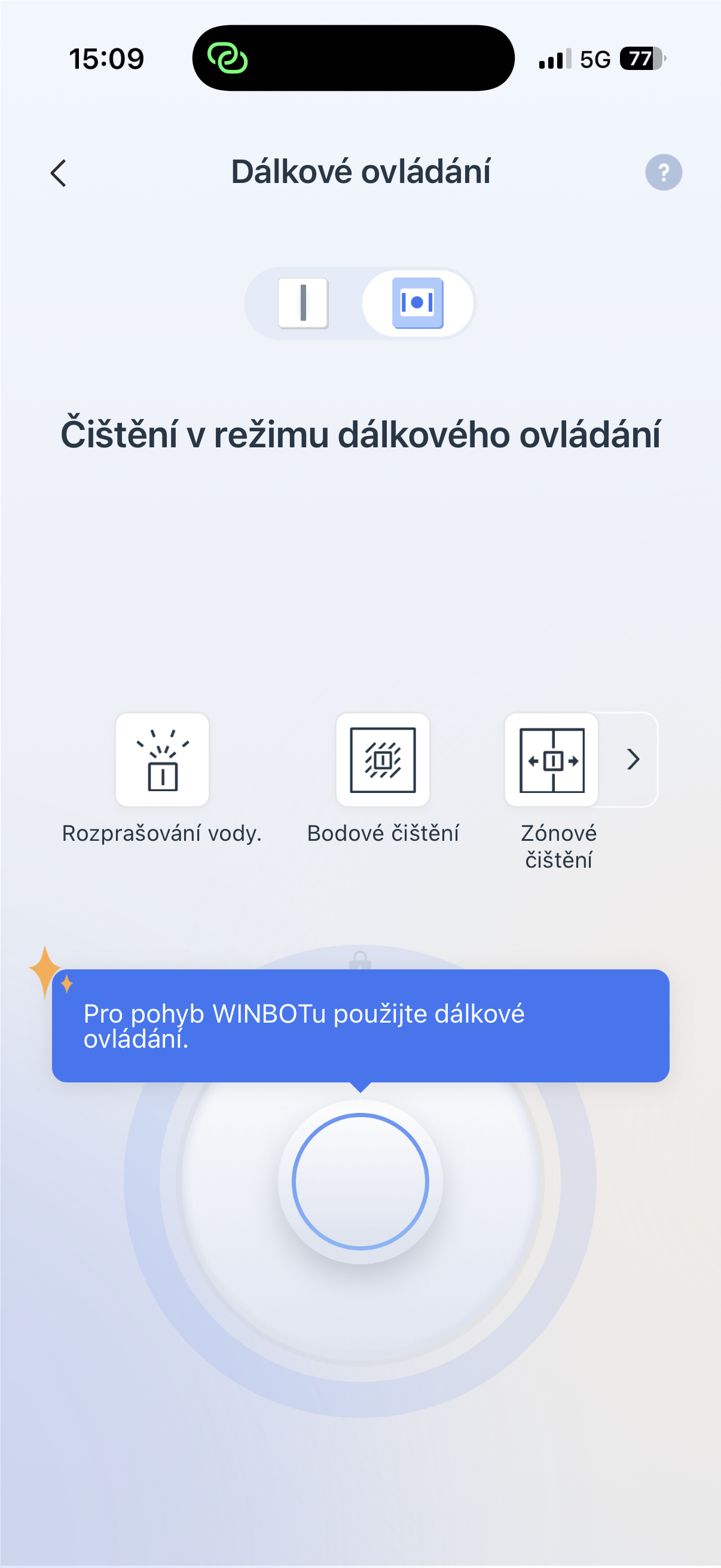 Ecovac Winbot W2S mobilní aplikace