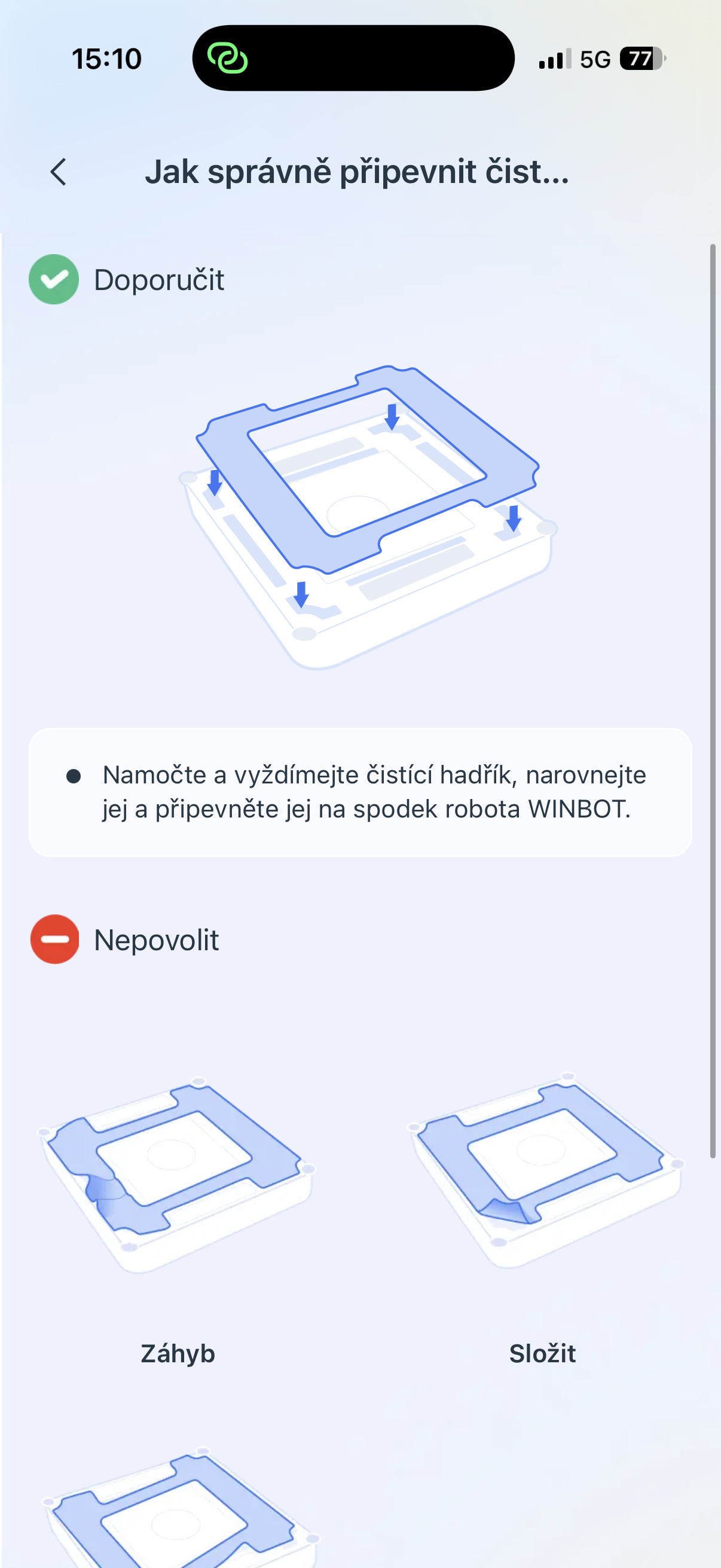 Ecovac Winbot W2S mobilní aplikace