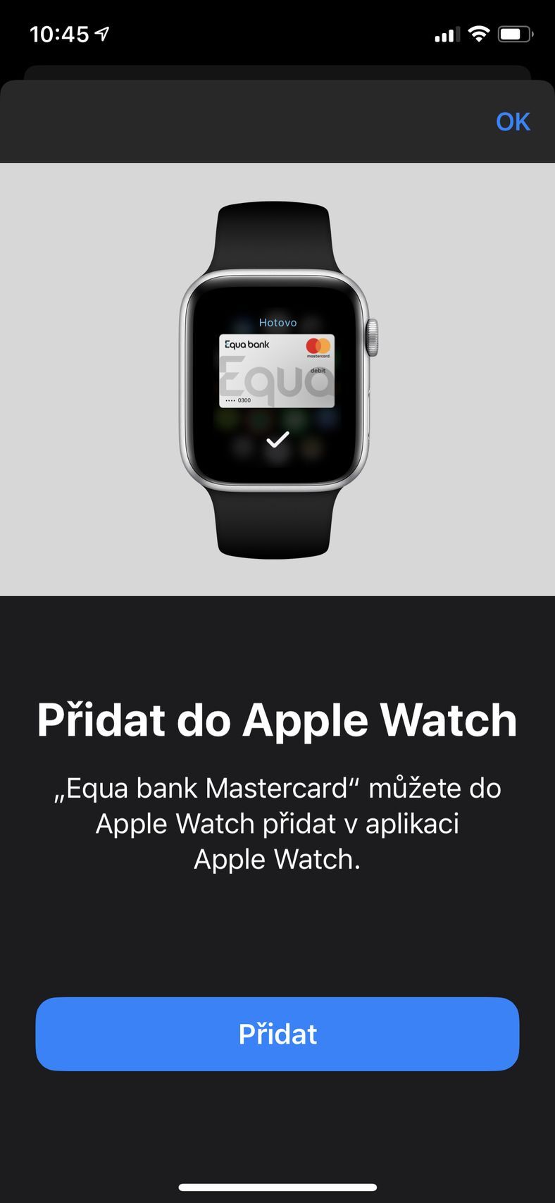 Equa bank - Apple Pay aktivace