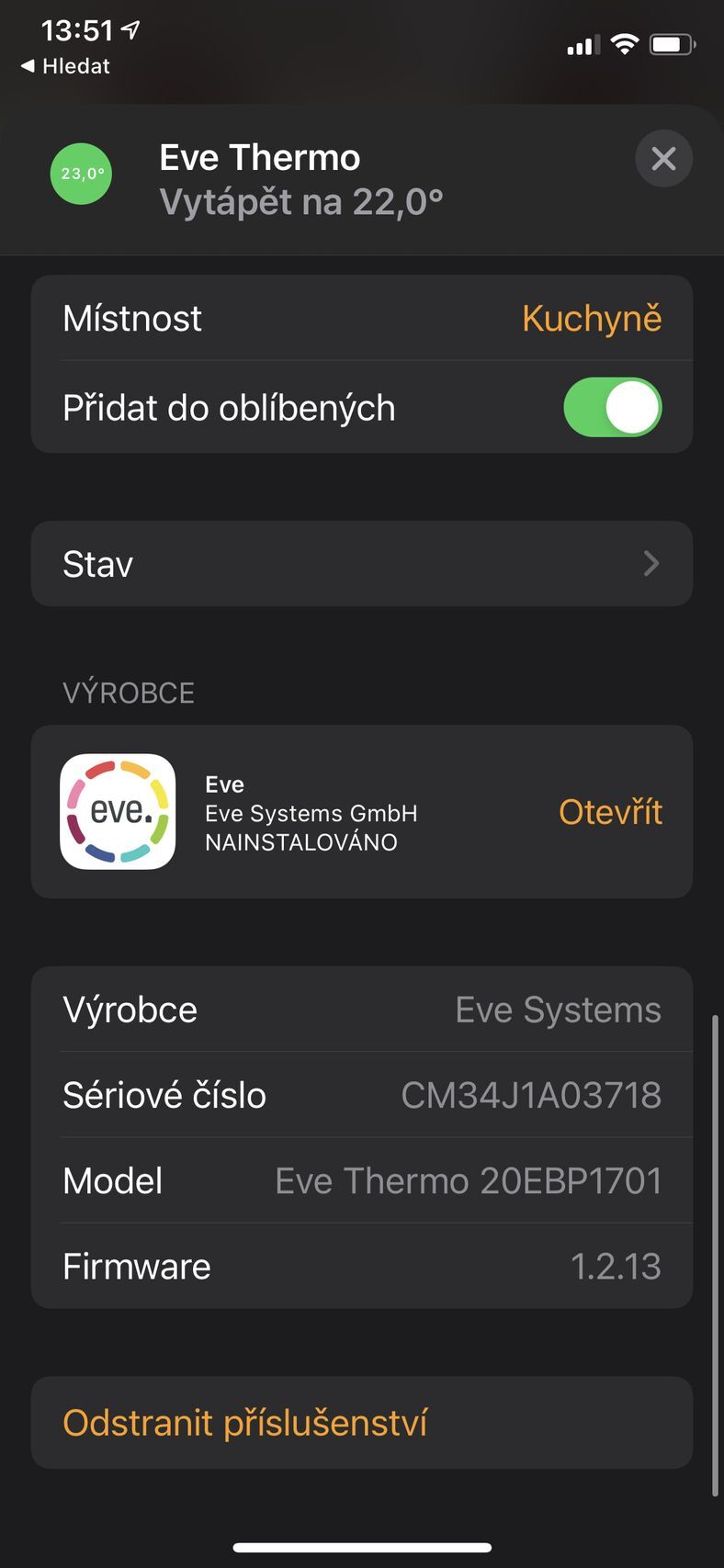 Eve Thermo (2020) - aplikace Domácnost a Eve