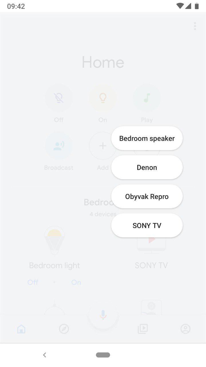 Google Home aplikace