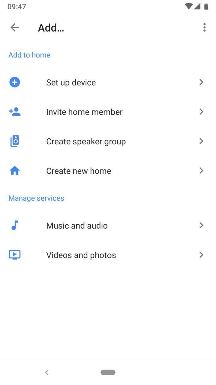 Google Home aplikace