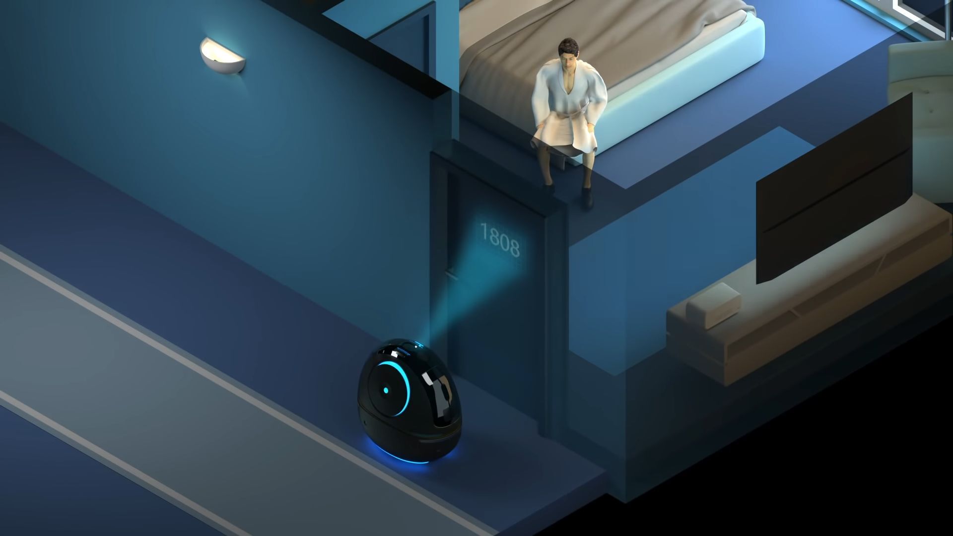 Hotelový sluha Space Egg – komerční robot od společnosti Alibaba
