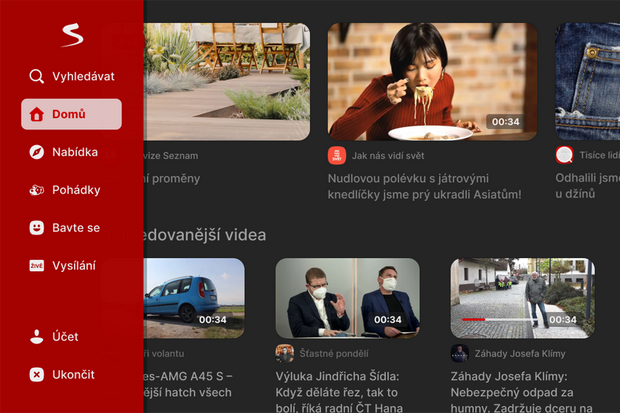 Seznam.cz nabízí novou aplikaci pro chytré televize