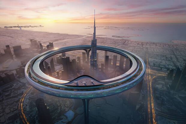 Nový projekt navrhuje postavit kolem Burdž Chalífi 550 metrů vysoký prstenec
