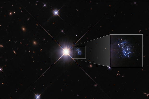 Hubbleův teleskop pozoruje trpasličí galaxii