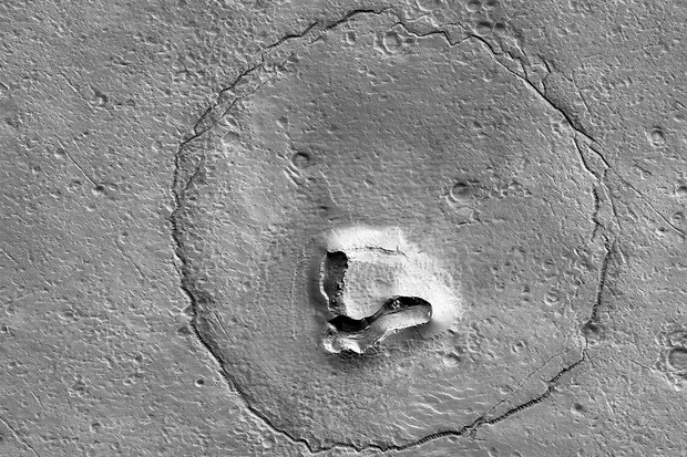 Sonda na povrchu Marsu zachytila podobu medvídka Paddingtona