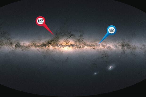 Sonda Gaia objevila dvě černé díry, které jsou k Zemi nejblíže 
