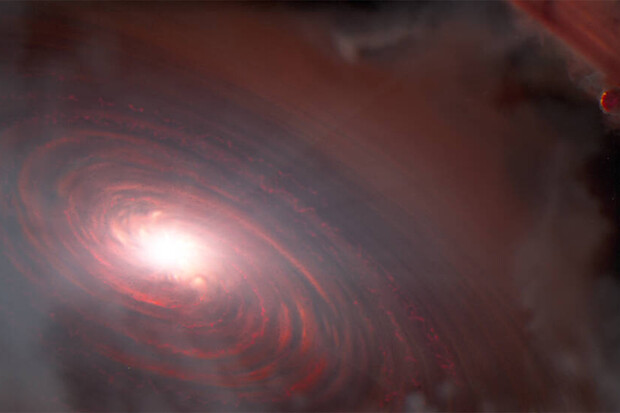 Webbův teleskop objevil vodní páru v protoplanetárním disku