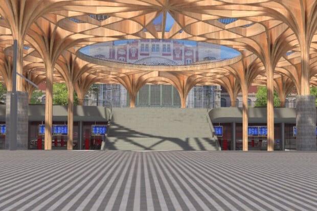Prohlédněte si plánovanou novou halu pražského hlavního nádraží ve VR