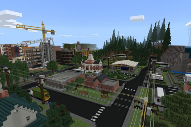 Microsoft schoval svou zprávu o udržitelnosti do map Sustainability City od Minecraftu