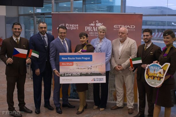 Slavnostní zahájení linky Etihadu z Abu Dhabí do Prahy