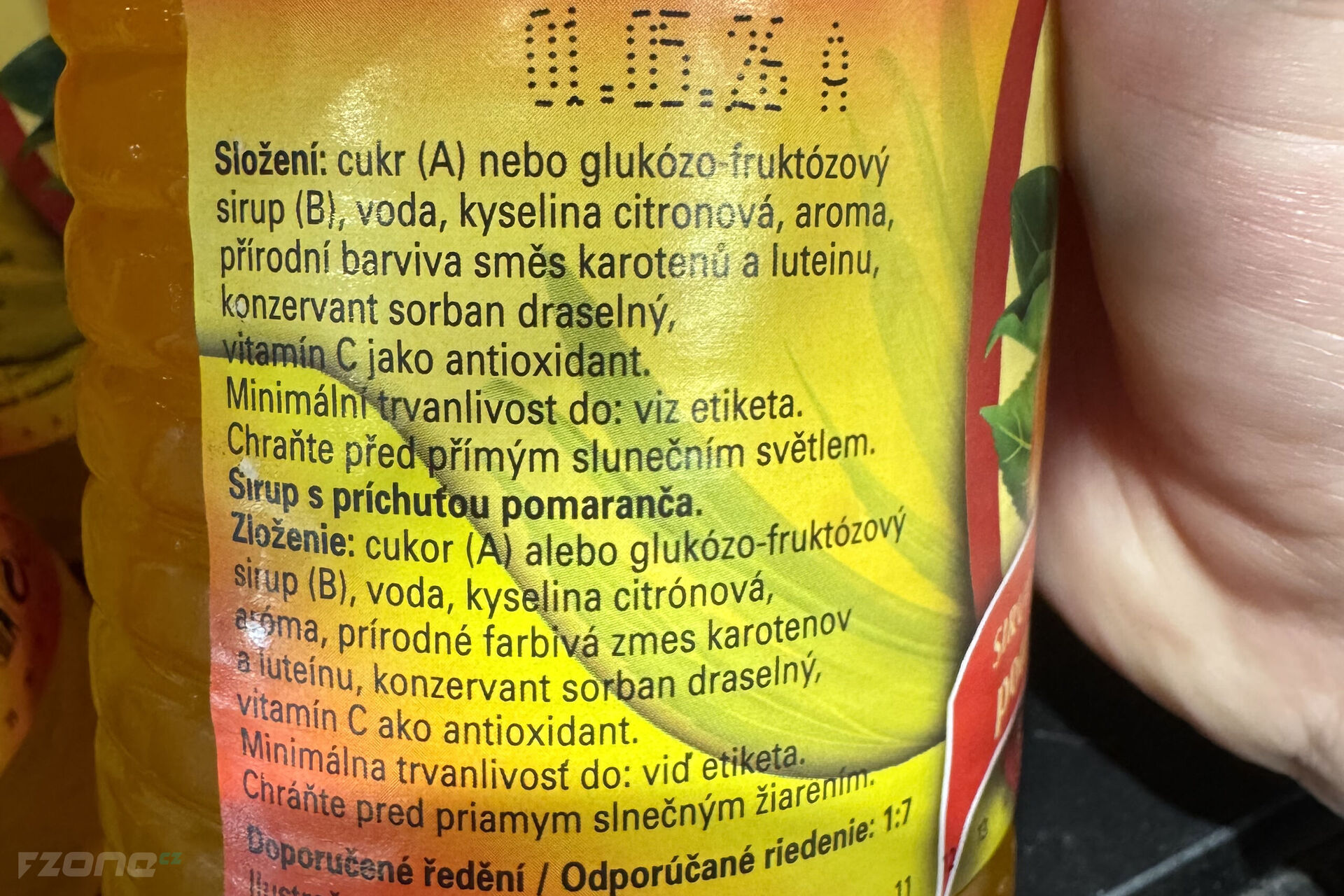 Složení sirupu