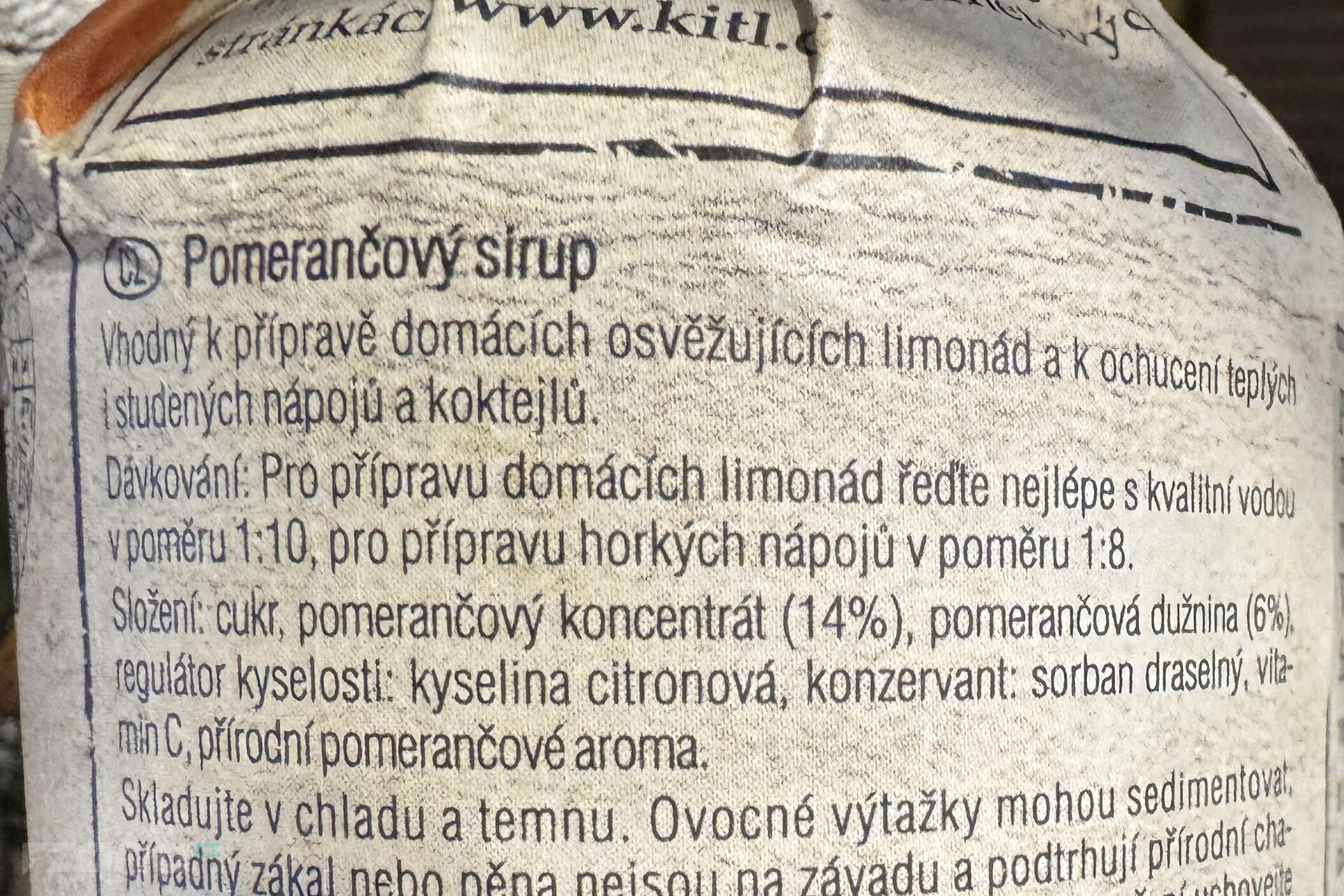 Složení sirupu