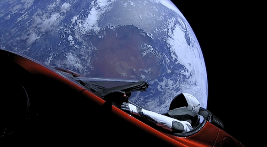 SpaceX - Tesla Roadster ve vesmíru