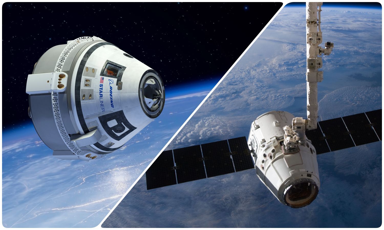 Vesmírná loď Boeing Starliner a SpaceX Dragon