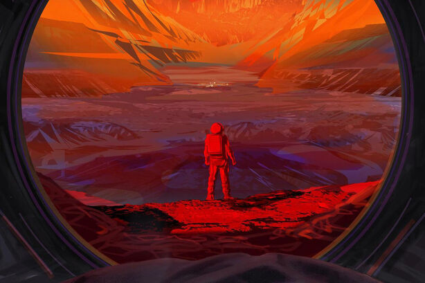 Vizualizace astronauta na Marsu